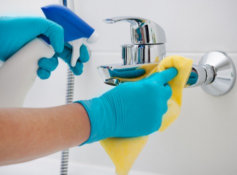 Professional carpet cleaning team working on a floor area