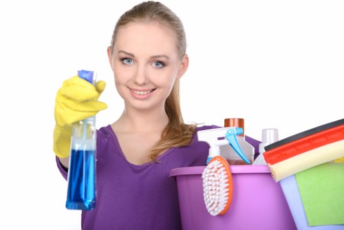 Clean and well-maintained carpeted workspace after professional commercial carpet cleaning